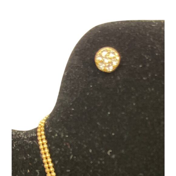 A'Gaci Goldtone Necklace and Earrings Set Circle Bling Charms 10 inches Long - Picture 2 of 5